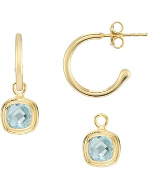 Auree California Cushion Topaz & Interchangeable Hoop Earrings - Metallic