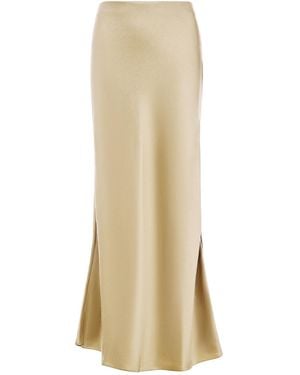 Serotoninn Silk Midi Skirt - Natural