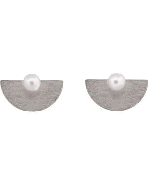 Silver Moon Pearl Sterling Earrings – Equinox - Grey