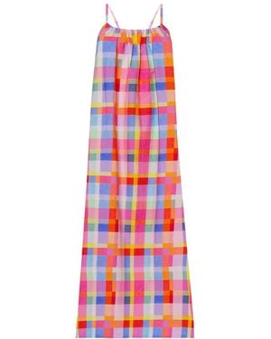 DHARA SHETH DUBAI The Palette Picnic Spaghetti Strap Cotton Maxi Dress - Red