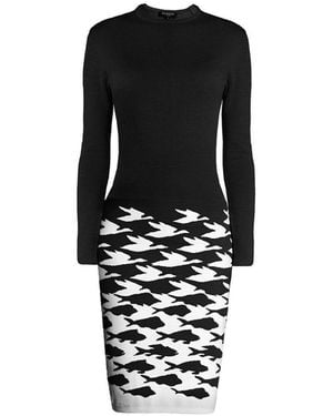 Rumour London Sea & Sky Knitted Jacquard Dress - Black