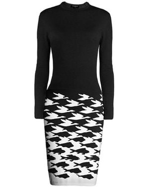 Rumour London Sea & Sky Knitted Jacquard Dress - Black