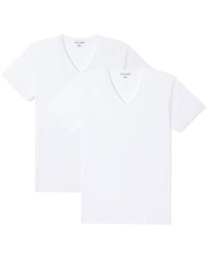 SAINT PERRY V-Neck T-Shirt Two Pack - White