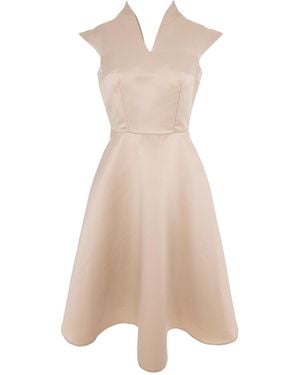 Larisa Dragna Neutrals Ella Midi Dress - Natural