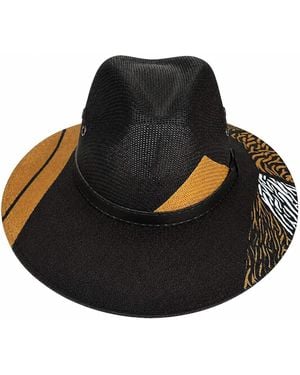 Bella Soul Gilded Onyx Painted Jute Hat - Black