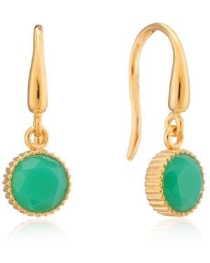 Auree Barcelona May Birthstone Hook Earrings Chyrsoprase - Multicolour