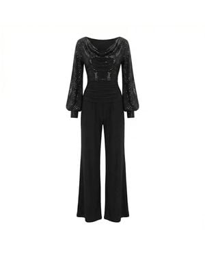 Atom Label Indium Jumpsuit With Bell Sleeve - Black