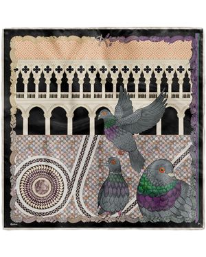Kueen Silk Scarf - Grey