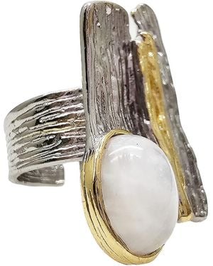 Farra Moonstone Setting Statement Ring - White