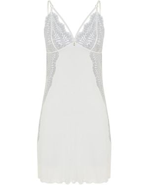 Oh!Zuza Poem Short Lace-Trim Nightdress – Cream - White
