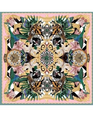 Emily Carter The Baroque Tiger Silk Neckerchief - Green