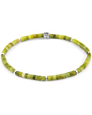 Anchor and Crew Green Jade Tekapo Silver & Stone Bracelet - Multicolour