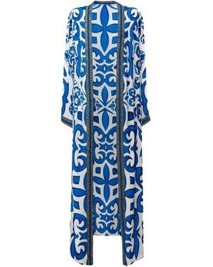 Ana Luisa Santorini Inspired Open-Front Kaftan - Blue
