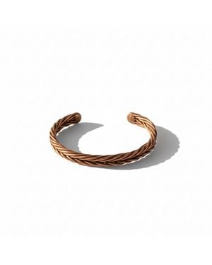 Anatoliacraft Braided Copper Rope Open Cuff Bracelet - Metallic
