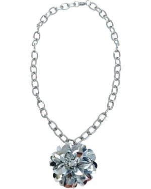 PINAR OZEVLAT Chunky Chain Blossom Necklace - Metallic