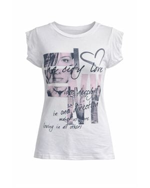 Conquista Graphic Short-Sleeve T-Shirt With Artistic Print - White