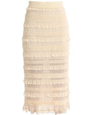 Lalipop Design Neutrals Textured Ruffle Midi Skirt - Natural