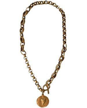 Sccollection Posey Heart Coin Necklace - Metallic