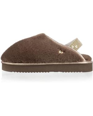 Laines London Neutrals Flatform Cloud Slippers - Brown