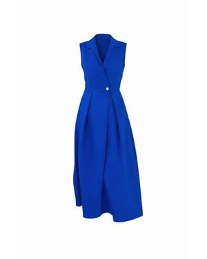 Girl In Mind Hazel Tailored Sleeveless Midi Dress Cobalt - Blue
