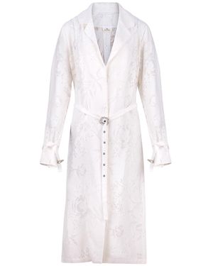 Gunda Hafner Ltd Lace Coat Dress - White