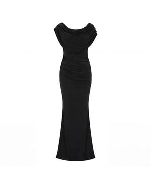 Atom Label Platinum Gown - Black