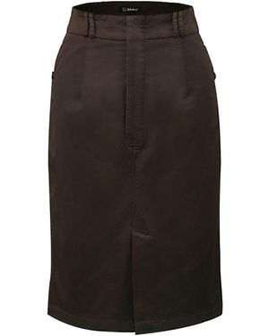 Smart and Joy Pencil Cotton Skirt - Black