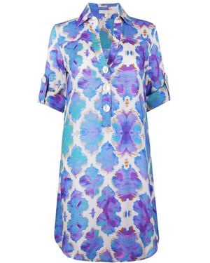 Sophia Alexia Orchid Paradise Beach Shirt - Blue