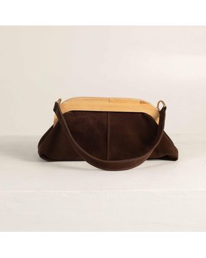 Tarea Studio Bella Suede Leather Bag - Brown