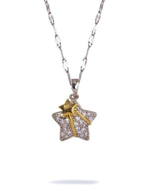 Ebru Jewelry Shine Your Light Sparkly Star Necklace - Metallic