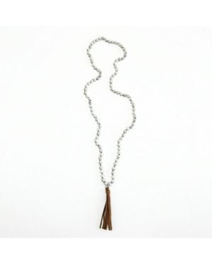 Heather Hawkins Jewelry Talulah Belle Gemstone Beaded Long Necklace With Saddle Tassel - Metallic