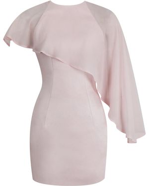 Miss Circle New York Umeko Tulip Asymmetrical Cape Mini Dress - Pink
