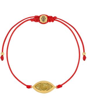 Karma and Luck Spirit's Innovation Evil Eye Peridot String Bracelet - Red