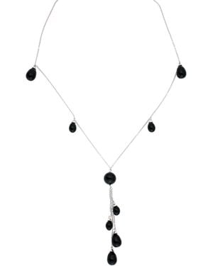 Genevive Jewelry Sterling Cubic Zirconia Necklace - Blue