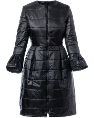 concept A trois Mid-Length Padded Jacket With Flared Sleeves - Black