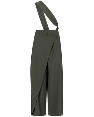 Clothes by Locker Room Suspender Jumpsuit With Open-Back - Green