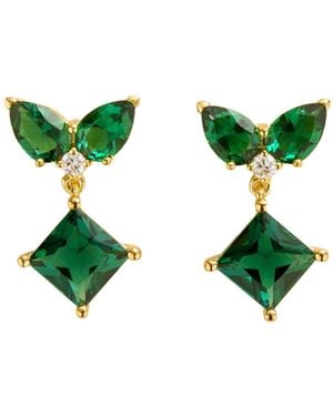 Juvetti Amore Earrings Emerald & Diamond - Green