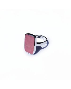 FV Jewellery La Stèle Rose Quartz Rectangle Ring - Purple