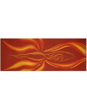 Auguri Fire Print Scarf - Orange