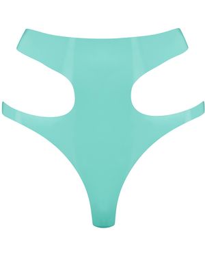 Elissa Poppy Latex Cut Out Thong - Green