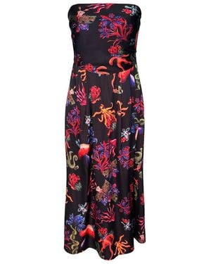 Janara Jones Psycho Mushrooms Strapless Dress - Red