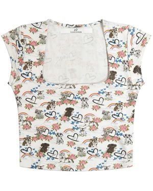 Cloud Haven Love Them All Square Neck Tee - White