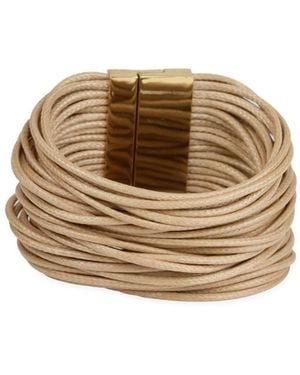 Saachi Metallic Multi Strand Leather Cord Tan Bracelet - Natural