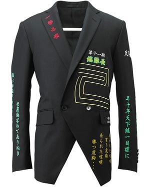 TOKKOU Tailored Jacket With Japanese Embroideries - Black