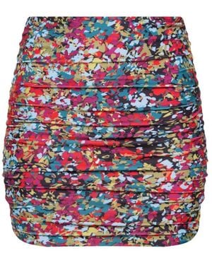 Playaluxe Rio Ruched Mini Skirt Confetti Floral - Red