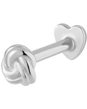 Vanhi 14K Solid Love Knot Flat Back Stud - White