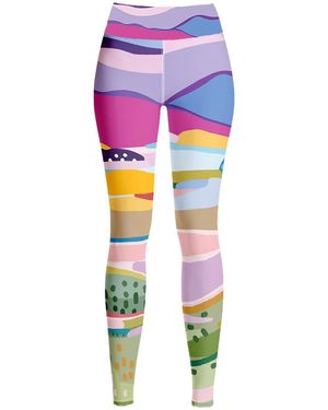 Jessie Zhao New York High Waist Yoga Leggings In Summer Afternoon - Multicolour