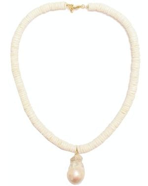 Adriana Pappas Designs Heishi Baroque Necklace - Metallic