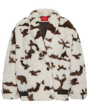 No'design Neutrals Cow Belted Short Coat - Multicolour