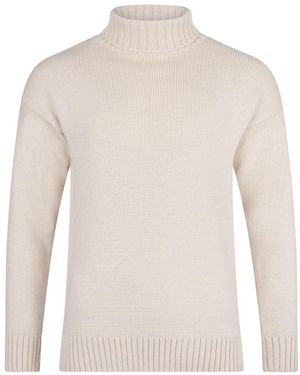 Paul James Knitwear Modern Submariner Porter Roll Neck Merino Wool Jumper - White
